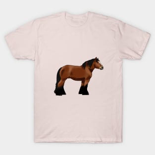 Brown Ardennes draft horse, brown horse T-Shirt